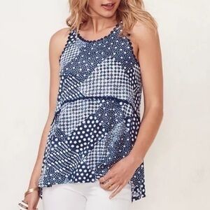LC Lauren Conrad swing tank crochet trim XS